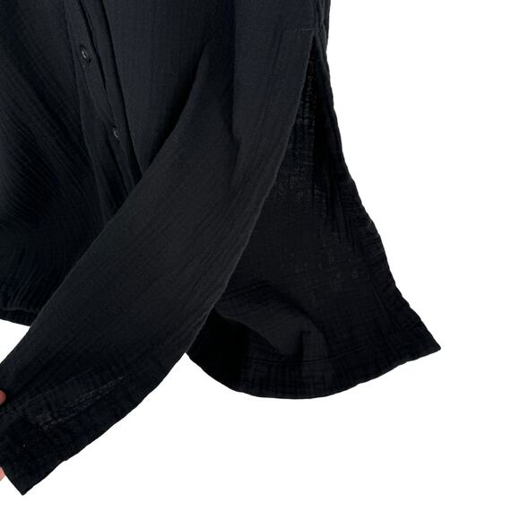 Madewell Lightestspun Cover-Up Collared Maxi Shirtdress Black‎ Size Small - Picture 8 of 11